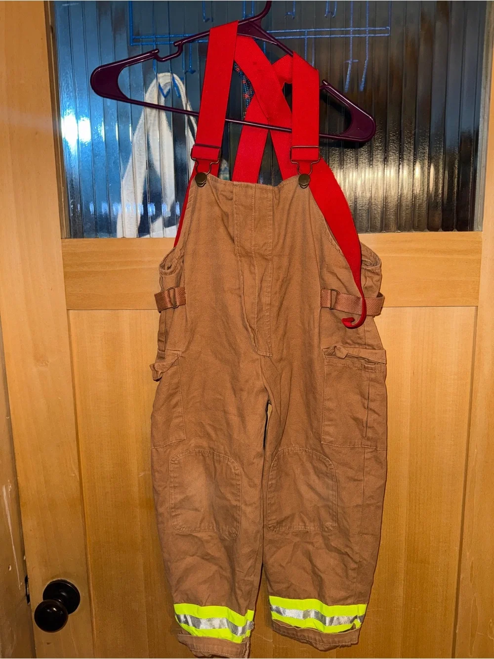 FireFighter childrens costume size 6-8 Cotton Get Real Gear EUC